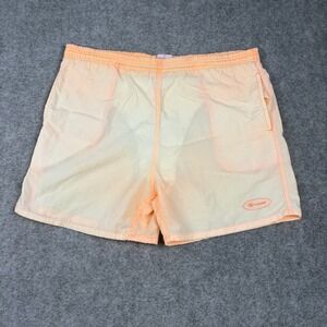 Vintage Quest Swim Shorts Mens Large Neon Orange Yellow Vintage Nylon Mesh Lined
